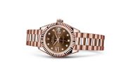 Rolex - 279175-0002  Lady-Datejust 28 Everose Fluted  / President / Chocolate Diamond