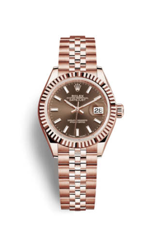 Rolex - 279175-0008  Lady-Datejust 28 Everose Fluted / Jubilee / Chocolate