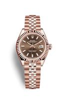 Rolex Lady-Datejust 28 Everose Fluted / President/  Sundust Diamond (279175-0008)