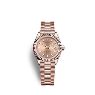 Rolex - 279175-0025  Lady-Datejust 28 Rose Gold / Fluted / Rose / President