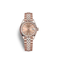 Rolex Lady-Datejust 28 Rose Gold / Fluted / Rose - Roman / President (279175-0026)