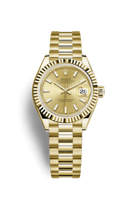 Rolex Lady-Datejust 28 Yellow Gold Fluted / Jubilee / Silver (279178-0001)