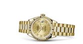 Rolex - 279178-0022  Lady-Datejust 28 Yellow Gold Fluted / President / Champagne Roman