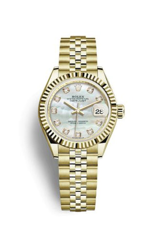 Rolex - 279178-0026  Lady-Datejust 28 Yellow Gold Fluted / Jubilee / MOP