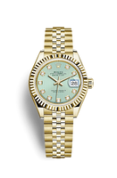 Rolex Lady-Datejust 28 Yellow Gold Fluted / President / Paved Roman (279178-0028)