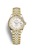 Rolex Lady-Datejust 28 Yellow Gold Fluted / Jubilee / Green Diamond (279178-0030)