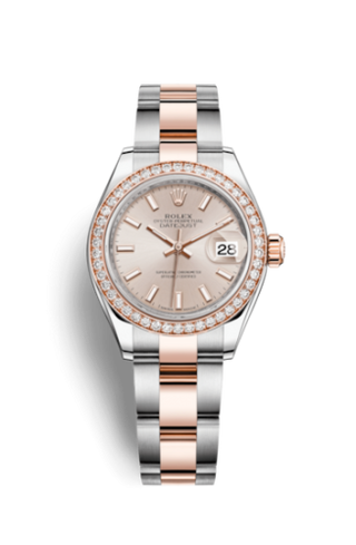 Rolex - 279381rbr-0002  Lady-Datejust 28 Rolesor Rose Diamond / Oyster / Sundust