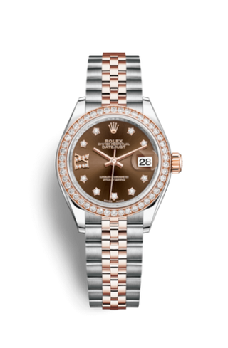 Rolex - 279381rbr-0003  Lady-Datejust 28 Rolesor Rose Diamond / Jubilee / Chocolate Diamond