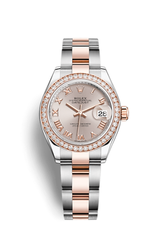 Rolex - 279381rbr-0006  Lady-Datejust 28 Rolesor Rose Diamond / Oyster / Sundust Roman