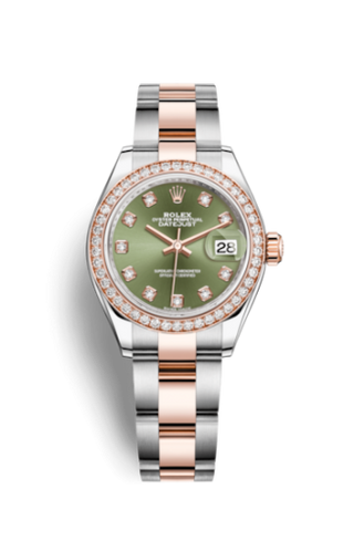 Rolex - 279381rbr-0008  Lady-Datejust 28 Rolesor Rose Diamond / Oyster / Olive Diamond