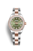 Rolex Lady-Datejust 28 Yellow Gold Diamond / President / Silver Roman (279381rbr-0008)