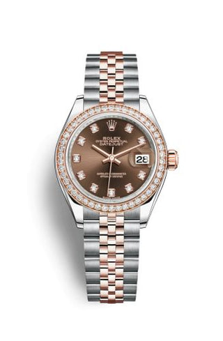 Rolex - 279381rbr-0011  Lady-Datejust 28 Rolesor Rose Diamond / Jubilee / Chocolate Diamond