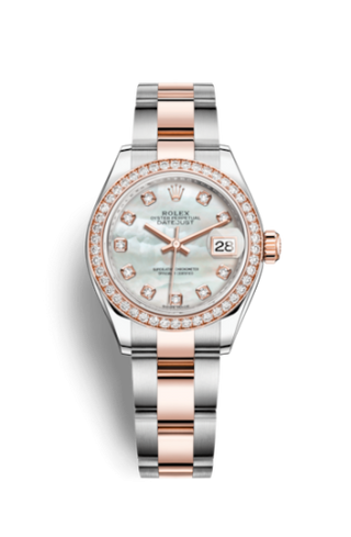 Rolex - 279381rbr-0014  Lady-Datejust 28 Rolesor Everose Diamond / Oyster / MOP