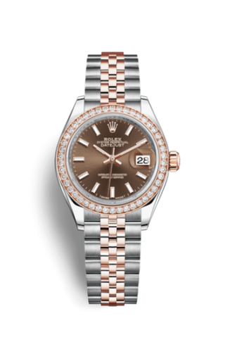 Rolex - 279381rbr-0017  Lady-Datejust 28 Rolesor Rose Diamond / Jubilee / Chocolate