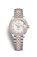 Rolex Lady-Datejust 28 Stainless Steel Fluted / Pink - Diamond / Oyster (279381rbr-0021)