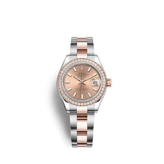 Rolex - 279381RBR-0024  Lady-Datejust 28 Stainless Steel / Rose Gold /  Diamond / Rose / Oyster