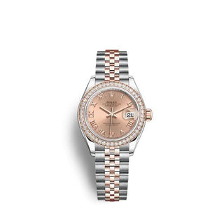 Rolex - 279381RBR-0025  Lady-Datejust 28 Stainless Steel / Rose Gold /  Diamond / Rose - Roman / Jubilee