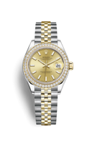 Rolex Lady-Datejust 28 Yellow Gold Fluted / Jubilee / Lilac Diamond (279383rbr-0001)