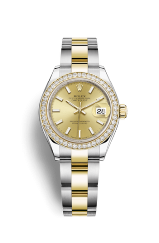 Rolex - 279383rbr-0002  Lady-Datejust 28 Rolesor Yellow Diamond / Oyster / Champagne