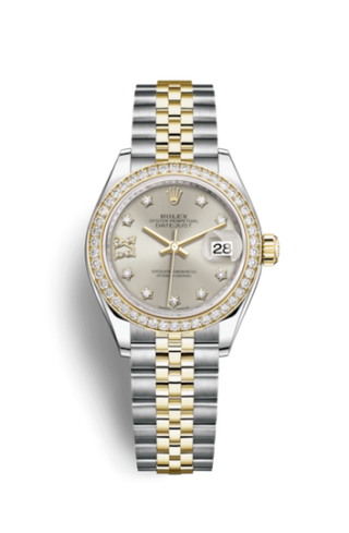 Rolex - 279383rbr-0003  Lady-Datejust 28 Rolesor Yellow Diamond / Jubilee / Silver Diamond