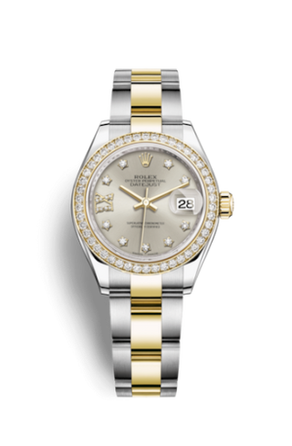 Rolex - 279383rbr-0004  Lady-Datejust 28 Rolesor Yellow Diamond / Oyster / Silver Diamond