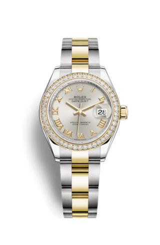 Rolex - 279383rbr-0006  Lady-Datejust 28 Rolesor Yellow Diamond / Oyster / Silver Roman