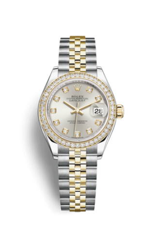 Rolex - 279383rbr-0007  Lady-Datejust 28 Rolesor Yellow Diamond / Jubilee / Silver Diamond