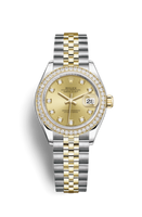 Rolex Lady-Datejust 28 Yellow Gold Diamond / Jubilee / Silver Roman (279383rbr-0011)