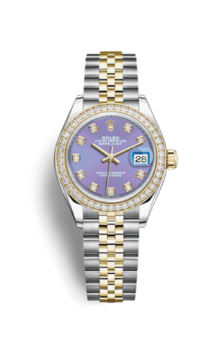 Rolex - 279383rbr-0015  Lady-Datejust 28 Rolesor Yellow Diamond / Jubilee / Lavender Diamond