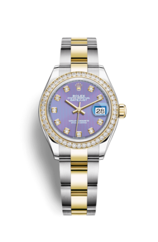 Rolex - 279383rbr-0016  Lady-Datejust 28 Rolesor Yellow Diamond / Oyster / Lavender Diamond