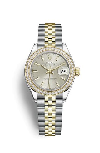 Rolex - 279383rbr-0017  Lady-Datejust 28 Rolesor Yellow Diamond / Jubilee / Silver