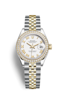 Rolex Lady-Datejust 28 Everose Domed / President /  Sundust Roman (279383rbr-0023)