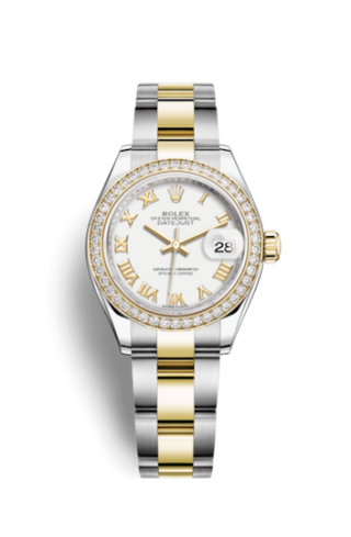 Rolex - 279383rbr-0024  Lady-Datejust 28 Rolesor Yellow Diamond / Oyster / White Roman