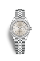 Rolex Lady-Datejust 28 Stainless Steel / Diamond / Silver - Roman / Jubilee (279384rbr-0007)