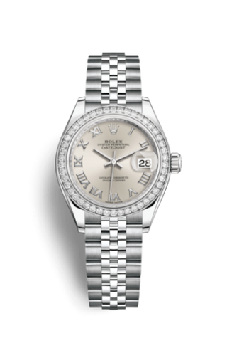 Rolex - 279384rbr-0009  Lady-Datejust 28 Stainless Steel / Diamond / Silver - Roman / Jubilee