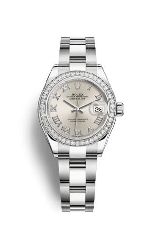 Rolex - 279384rbr-0010  Lady-Datejust 28 Stainless Steel / Diamond / Silver - Roman / Oyster