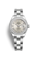 Rolex Lady-Datejust 28 Stainless Steel / Diamond / Grey - Roman / Oyster (279384rbr-0010)