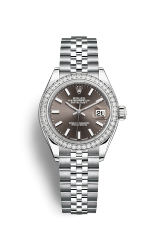 Rolex - 279384rbr-0013  Lady-Datejust 28 Stainless Steel / Diamond / Grey / Jubilee