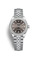 Rolex Lady-Datejust 28 Stainless Steel Fluted / Silver - Roman / Jubilee (279384rbr-0013)