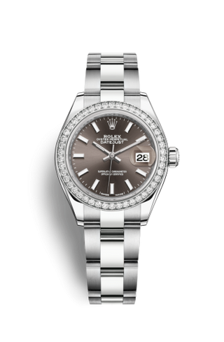 Rolex - 279384rbr-0014  Lady-Datejust 28 Stainless Steel / Diamond / Grey / Oyster