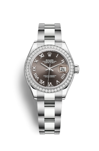 Rolex - 279384rbr-0016  Lady-Datejust 28 Stainless Steel / Diamond / Grey - Roman / Oyster