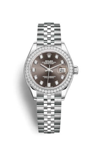 Rolex - 279384rbr-0017  Lady-Datejust 28 Stainless Steel / Diamond / Grey - Diamond / Jubilee