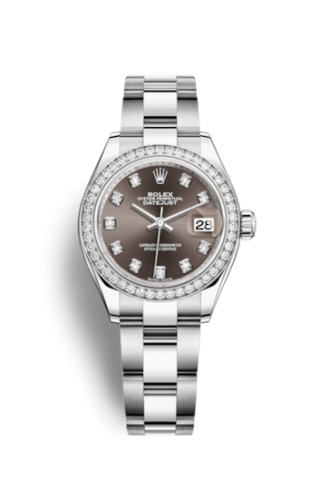 Rolex - 279384rbr-0018  Lady-Datejust 28 Stainless Steel / Diamond / Grey - Diamond / Oyster