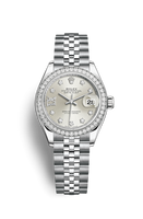 Rolex Lady-Datejust 28 Stainless Steel / Diamond / Pink - Roman / Oyster (279384rbr-0021)