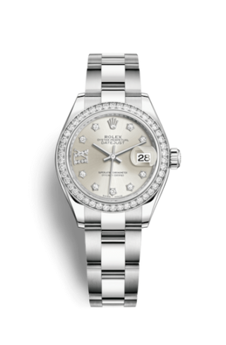 Rolex - 279384rbr-0022  Lady-Datejust 28 Stainless Steel / Diamond / Silver - Diamond / Oyster