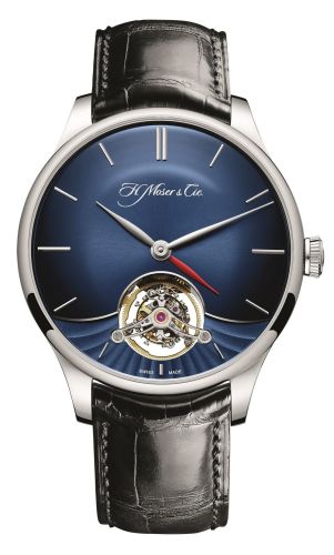 H. Moser & Cie - 2802-0201  Venturer Tourbillon Dual Time, White Gold, Blue Fumé Dial