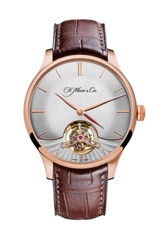 H. Moser & Cie - 2802-0401  Venturer Tourbillon Dual Time, Red Gold, Argenté Dial