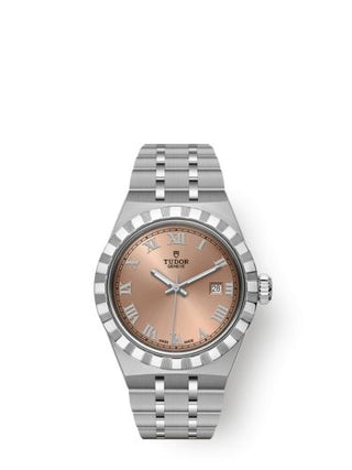 Tudor - 28300-0008  Royal Date 28 Stainless Steel / Salmon - Roman