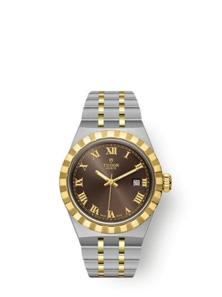 Tudor - 28303-0008  Royal Date 28 Stainless Steel / Yellow Gold / Chocolate - Roman