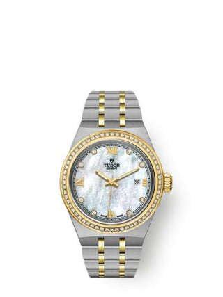 Tudor - 28323-0001  Royal Date 28 Stainless Steel / Yellow Gold - Diamond / MOP